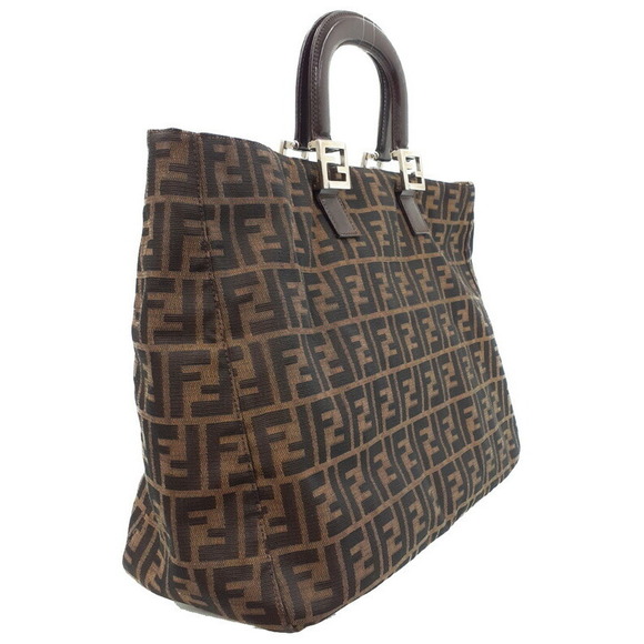 Fendi Handbags - Fendi Bag Zucca Brown Leather Shoulder